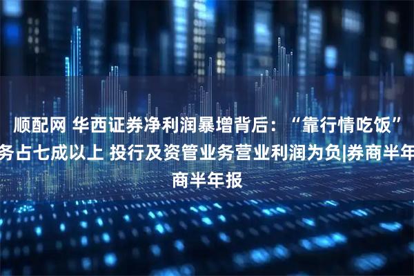 顺配网 华西证券净利润暴增背后：“靠行情吃饭”业务占七成以上 投行及资管业务营业利润为负|券商半年报